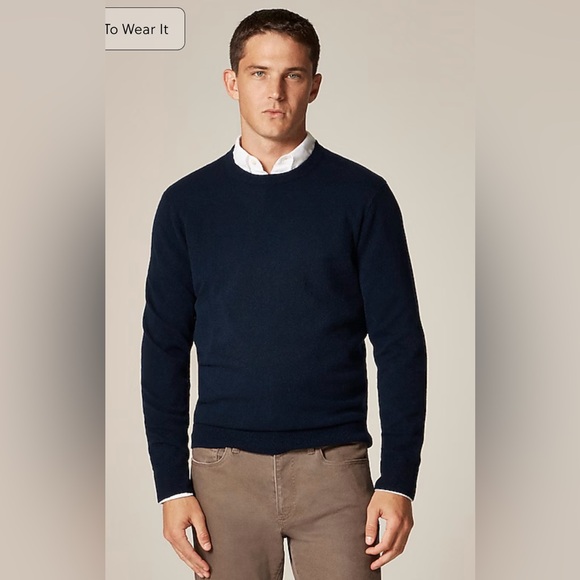 J.Crew NWOT Cashmere crewneck sweater in navy